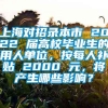 上海对招录本市 2022 届高校毕业生的用人单位，按每人补贴 2000 元，将产生哪些影响？