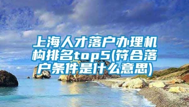 上海人才落户办理机构排名top5(符合落户条件是什么意思)