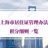 2021年最新《上海市居住证管理办法》积分细则一览